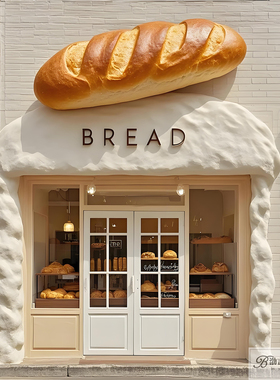 仿真玻璃钢创意立体门头面包雕塑