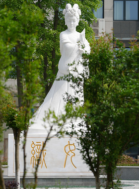 石雕织女人物雕塑定制摆件