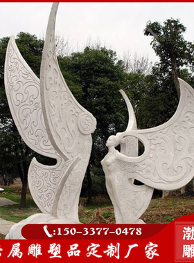 公园人物渤言雕塑观赏