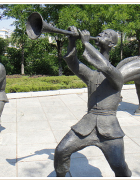 玻璃钢仿铜古代娶亲公园广场雕像