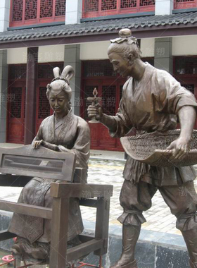 玻璃钢牛郎织女神话人物铜雕像