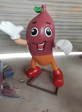 玻璃钢仿铜彩绘卡通红薯雕塑