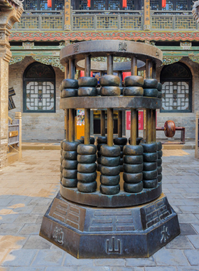 玻璃钢仿铜算盘雕塑摆件