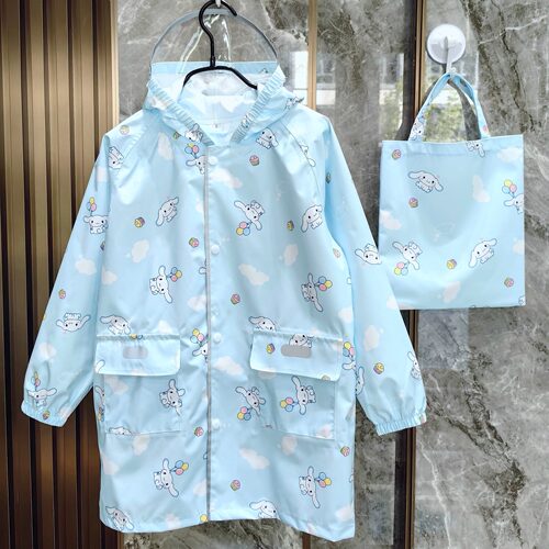 2026新儿童雨衣卡通大耳狗轻薄透气速干便携学生全身加长亲子雨披 - 图0