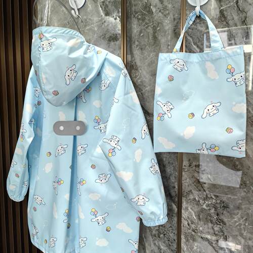 2026新儿童雨衣卡通大耳狗轻薄透气速干便携学生全身加长亲子雨披 - 图1