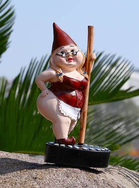 欧美钢管舞女树脂品摆件天使精灵小矮人庭院装饰品雕像