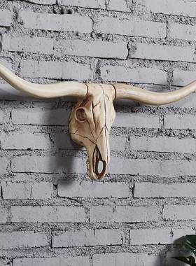 墙饰挂饰壁饰羊头骨摆件挂件壁挂复古欧式创意动物墙壁饰品羊头