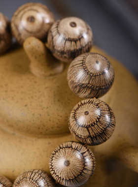 小叶买麻藤佛珠鹰眼木文玩手串鬼脸天眼念珠手链男礼物盘玩把玩串