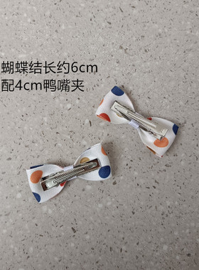 甜美可爱儿童小女孩发夹白色底彩色圆点波点迷你小对夹边夹刘海夹