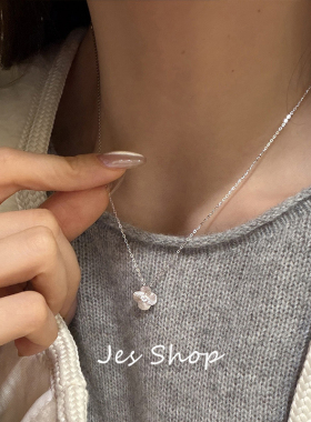Jes Shop甜美花朵吊坠项链女时尚百搭叠戴气质优雅锁骨链ins颈链