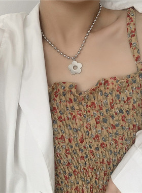 嘻哈街头潮人钛钢不掉色冷淡风男女蹦迪项链ins潮学生装饰品吊坠