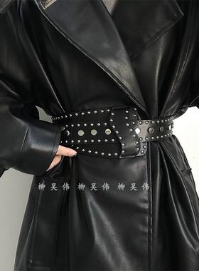 欧美复古个性宽腰带装饰配衣服~