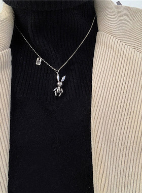网红可爱兔子吊坠嘻哈INS项链