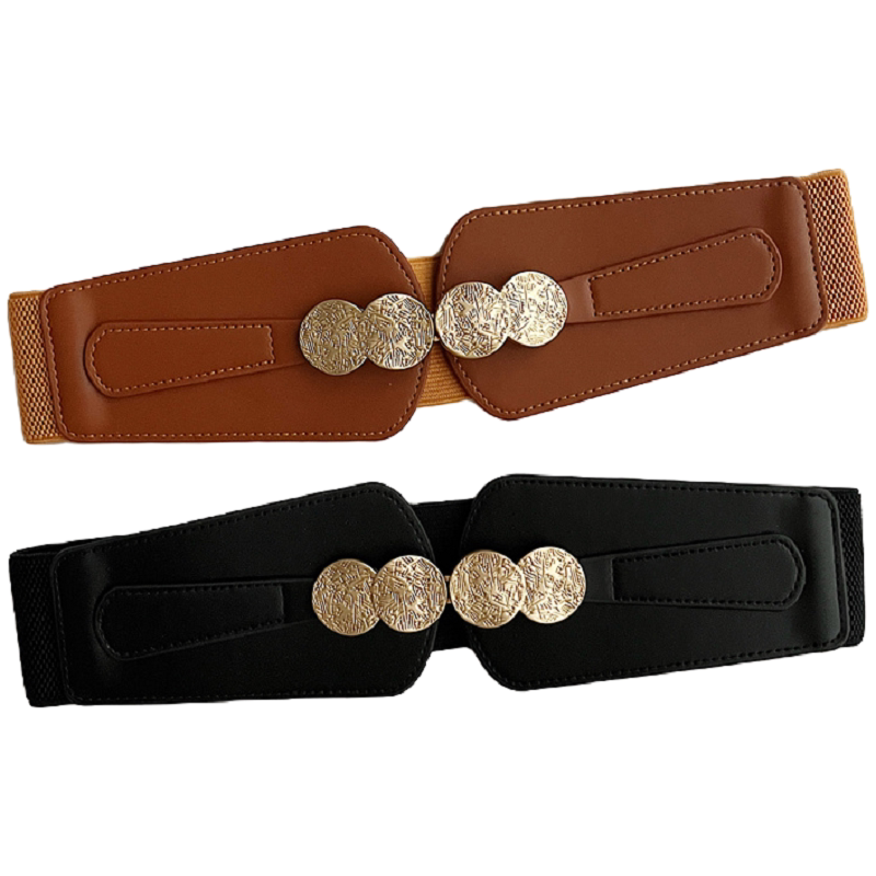 黑色女士腰带装饰配裙子宽弹力松紧高级感腰封女西装收腰2025新款