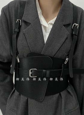 黑色腰带女装饰配裙子大衣毛呢外套收腰百搭时尚高级感皮带ins风
