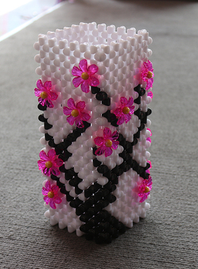 DIY 手工 串珠 梅花 花瓶 材料包 插花花瓶工艺品家居摆件送教程