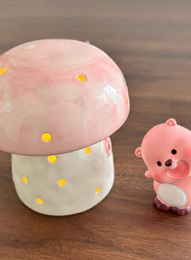 loopy小海狸露比玩偶蘑菇小夜灯