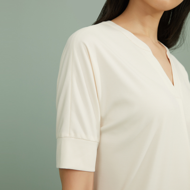 NEIWAI内外官方旗舰店NEIWAI内外V领短袖睡裙女夏莫代尔家居服睡衣亲肤宽松薄款1