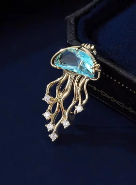 可爱海洋水母小胸针女日系精致别针防走光扣领口开衫胸花衣服配饰