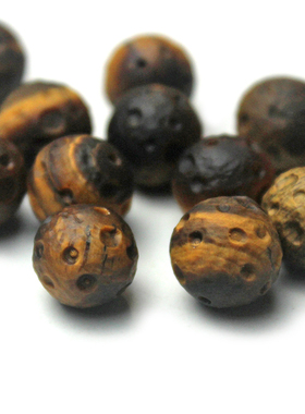 黄虎石磨砂陨石串珠子