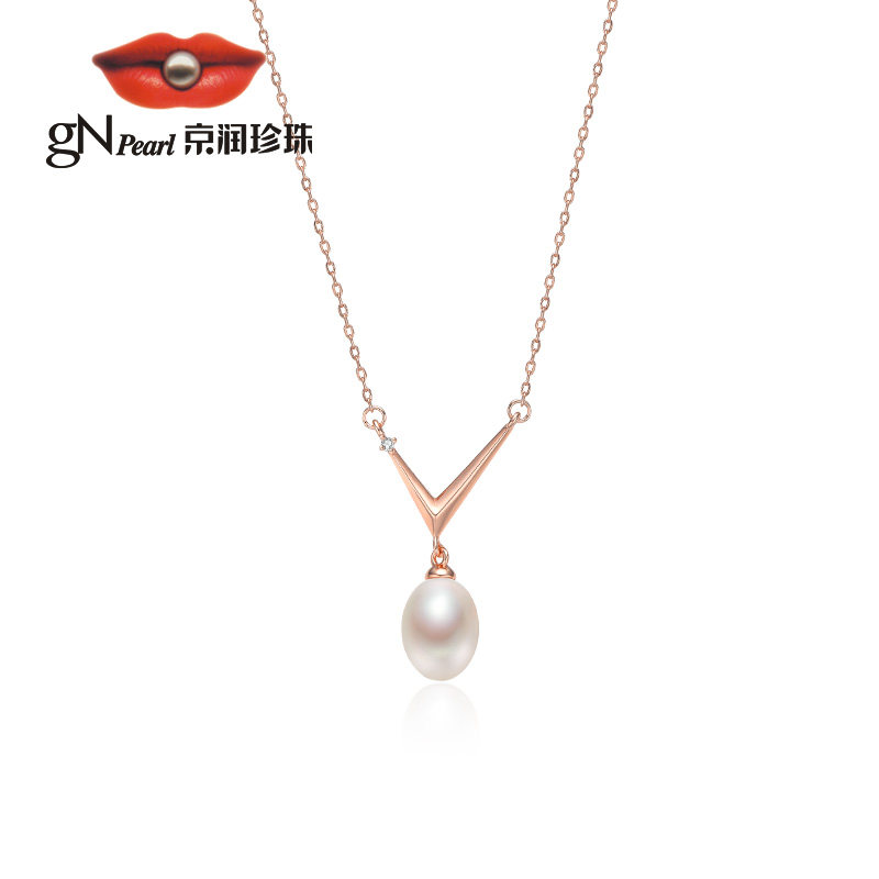 京润长卿S925银淡水珍珠项链时尚珠宝