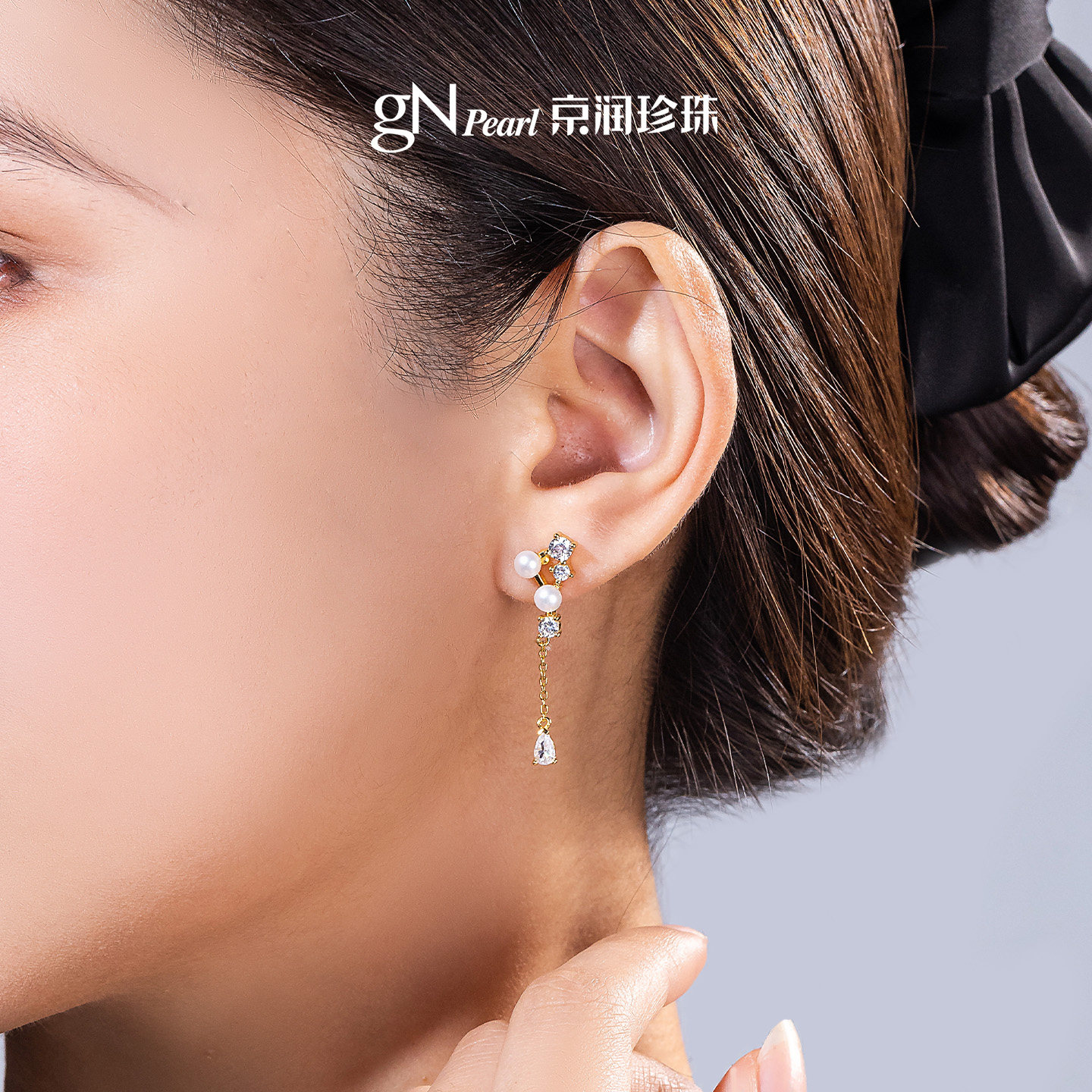 京润珍珠烟姿S925淡水珍珠耳钉4-5mm馒头形白色时尚简约珍珠耳坠D,淘宝优惠券,粉丝福利购,淘宝优惠卷