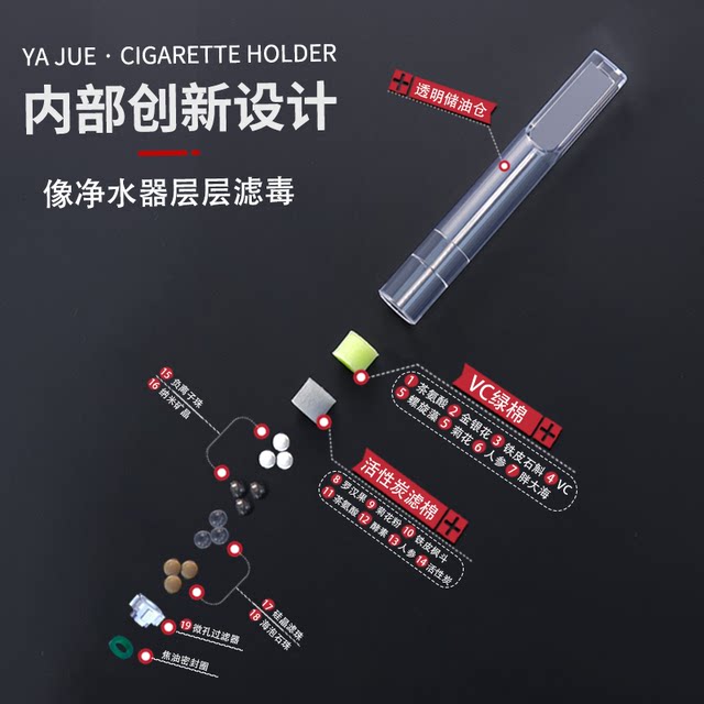 Yajue 17-fold filter fine cigarette disposable cigarette holder