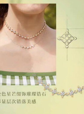 hefang925纯银何方满天星项链