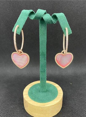 粉贝母爱心形相连手链s925银