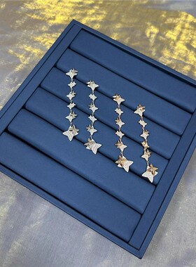 双流星玫瑰金色耳钉杨紫同款