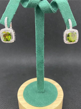 方形圈形吊坠耳环女s925银