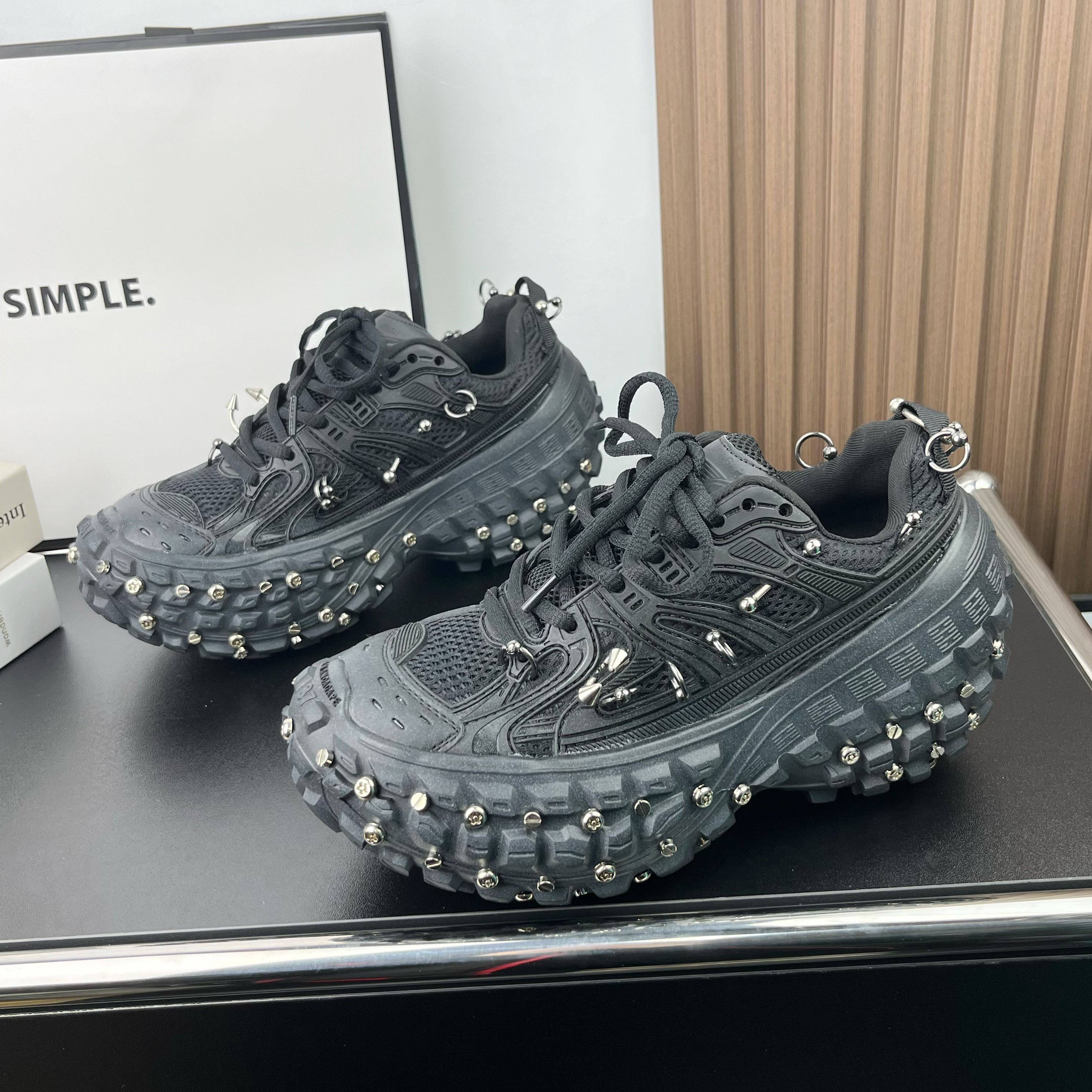 2026春季新款时尚韩版榴莲轮胎鞋厚底增高铆钉老爹鞋百搭休闲女鞋,淘宝优惠券,粉丝福利购,淘宝优惠卷