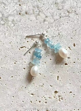 【JMSN原创设计 蓝色冰岛系列】夏季清冷冰岛蓝串珠项链套装温柔