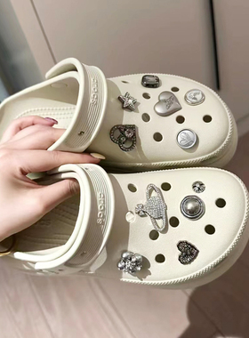失落土星~洞洞鞋配饰高级感暗黑卫星爱心鞋花鞋扣适配crocs装饰