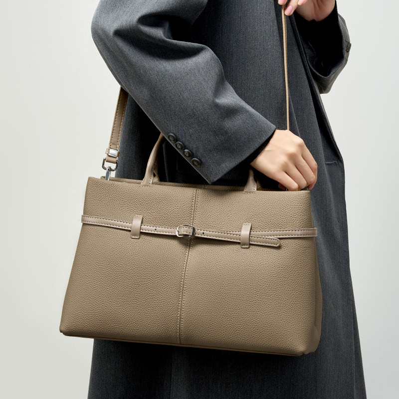 头层牛皮手提铂金包2024新款欧美时尚真皮单肩斜跨包女大容量女包,淘宝优惠券,粉丝福利购,淘宝优惠卷