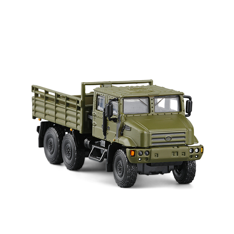 JKM1/64解放MV3六轮6X6军事运输卡车全合金车模汽车模型玩具摆设 - 图1