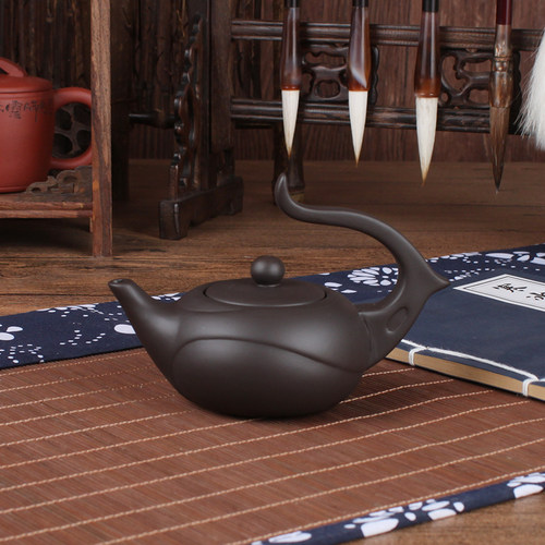 宜兴紫砂壶 纯手工精品花茶壶凤把浮雕朱泥壶 过滤花茶壶易泡壶 - 图0