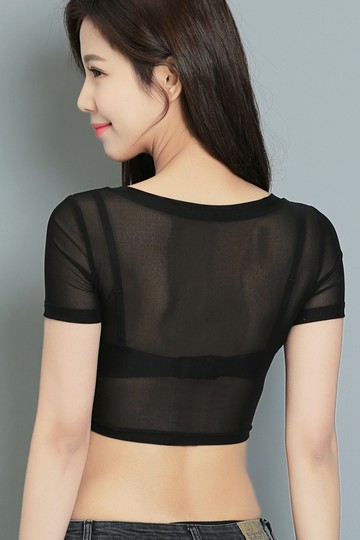 春秋圆领网纱打底衫长袖女吊带裙内搭叠穿t恤上衣纯欲蕾丝衫纱衣