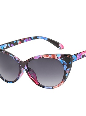 欧美个性潮流时尚太阳镜 猫眼墨镜女款圆脸墨镜 速卖通热款HOT