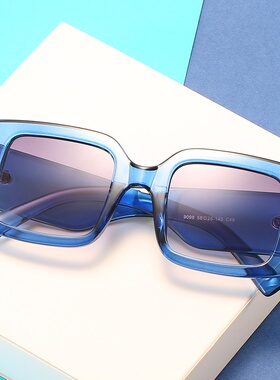 方框太阳镜 欧美潮流款方形眼镜 时尚PC墨镜女sunglasses