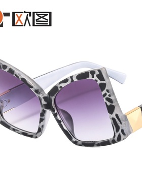 欧美大框新款女士太阳镜蝴蝶猫眼跨境眼镜时尚个性墨镜9564