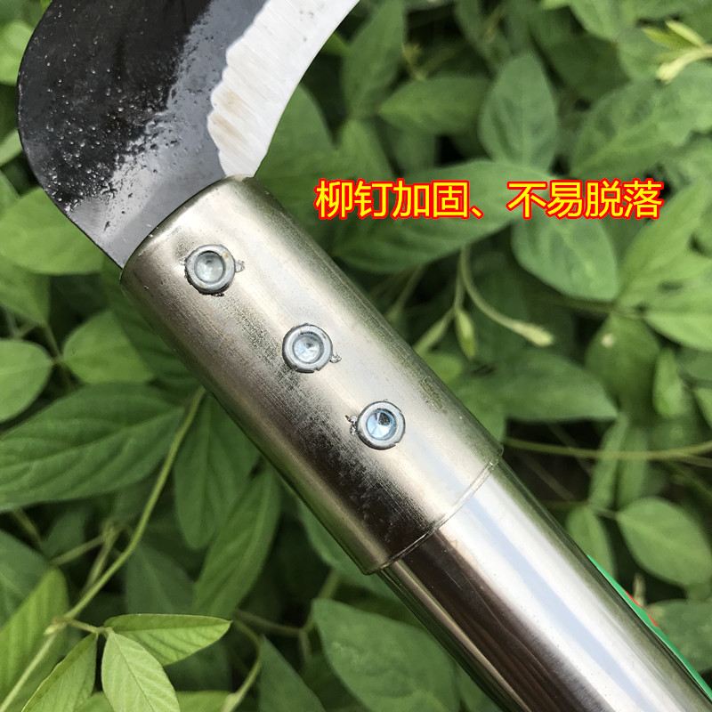 小公牛农用割草镰刀特快镰刀收割柄镰刀锰钢玉米大豆除草农具工具-图1