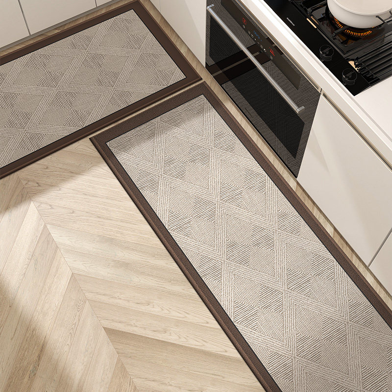 Kitchen floor mats are non-slip and oil-proof, wipeable and wash-free, special carpet mats for kitchen floor mats, waterproof and stain-resistant, modern and simple style.