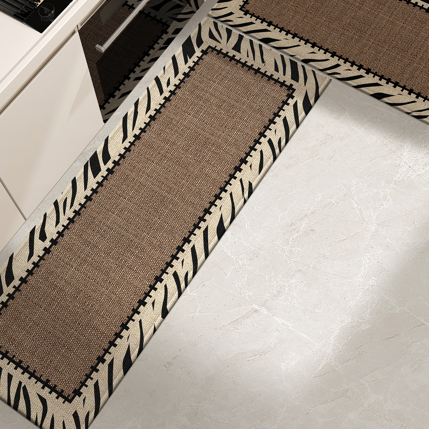 Light luxury kitchen floor mat anti-slip and oil-proof