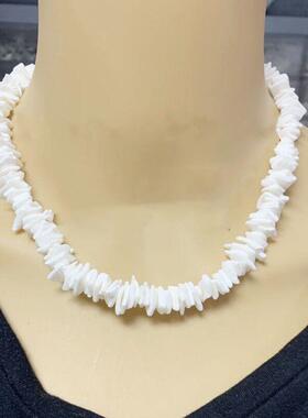 饰品欧美白色碎贝壳项链套装