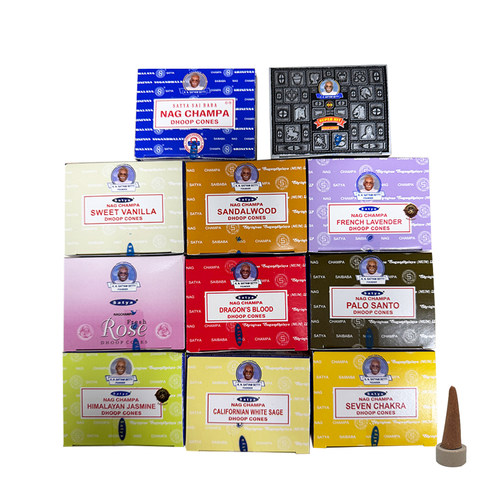 特价原装正品印度赛巴巴Nag Champa真理SATYA黄花香天然塔香薰香 - 图0