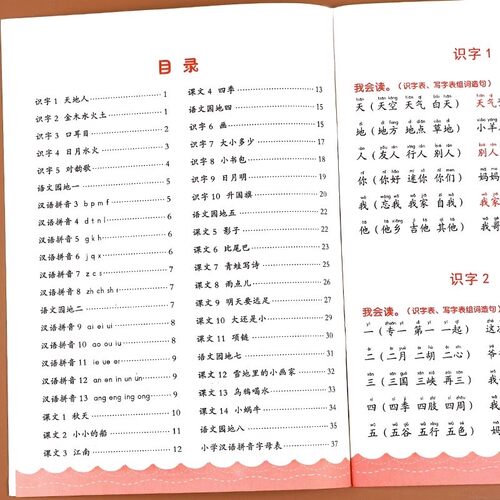 一年级上册下册生字组词造句阅读本人教版小学一年级每日晨读带拼音字词基础训练大全词语句子积累手册晨读本识字表拼音专项训练 - 图2