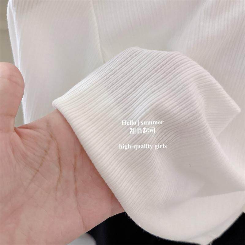 韩国女宝宝洋气花边袖长袖高弹力上衣春秋外穿洋气女童T恤打底衫,淘宝优惠券,粉丝福利购,淘宝优惠卷