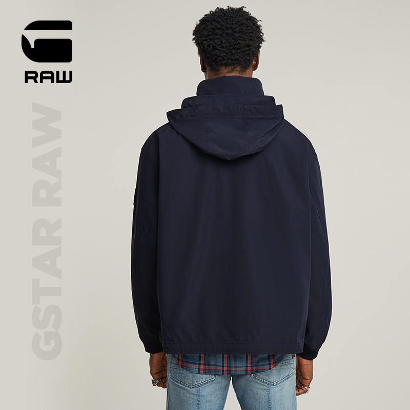 G-STAR RAW百搭男士运动立领痞帅防泼水藏蓝色夹克外套男潮D26114 - 图0