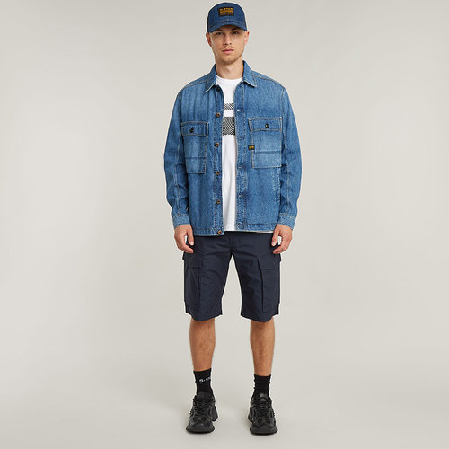 G-STAR RAW Core直筒五分工装大口袋潮流纯色男士夏季短裤D26220 - 图1